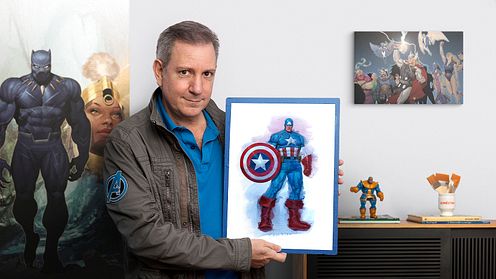 Ilustração de personagens com tinta acrílica