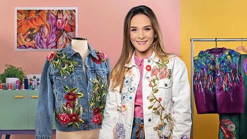 Design de moda: pintura e bordado em roupas