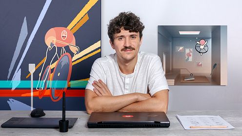 Técnicas combinadas de ilustração 2D e animação 3D