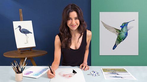 Naturalistyczne ilustracje ptaków techniką akwarelową