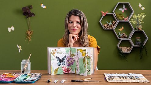 Naturalistisches Tagebuch mit Wasserfarben