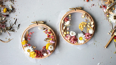 Guided Course: Create Embroidery with Dried Flowers on Tulle