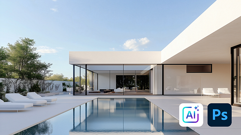 Architectural visualizations with photoshop and artificial intelligence